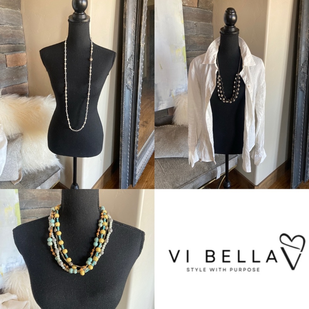 Vi Bella Lot of 3 Beaded Necklaces